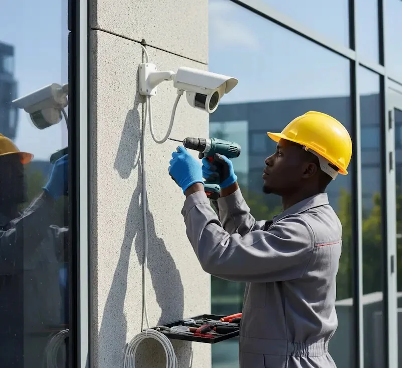 Professional CCTV camera installation at a residential home in Nigeria by Cee Horizon