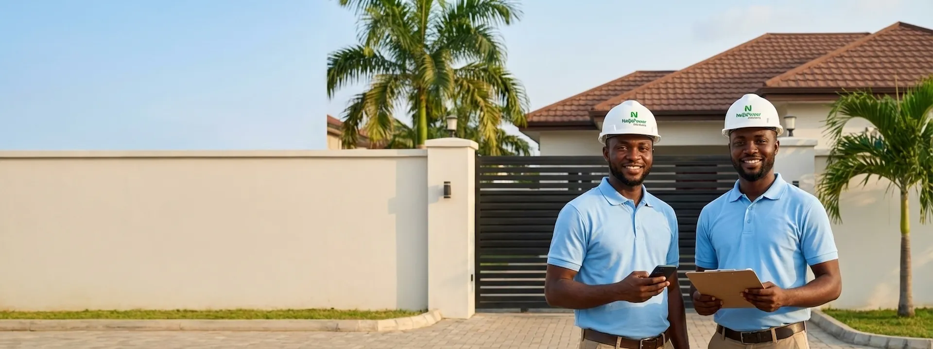Friendly Nigerian technicians ready to provide solar, CCTV and electrical installation services at Cee Horizon