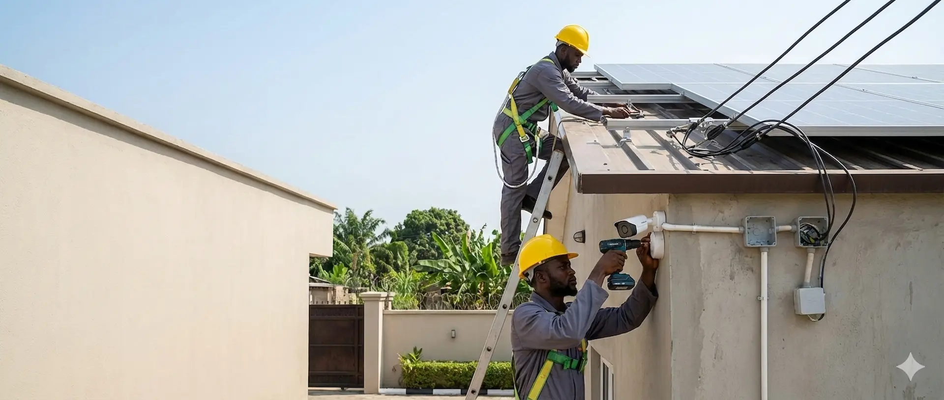 Professional solar, CCTV, and electrical installation services at a residential home in Nigeria by Cee Horizon