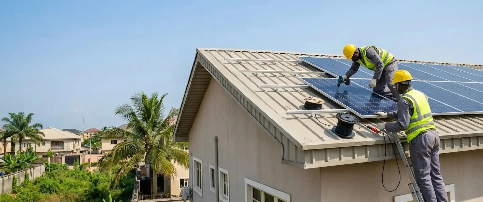 Professional solar panel installation at a residential home in Nigeria by Cee Horizon